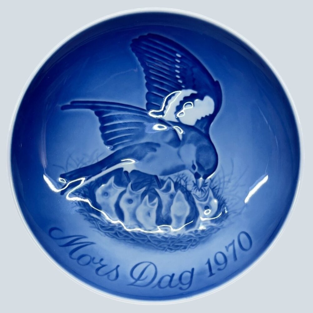Bing & Grondahl 1970 Mors Mothers Day Bird with Chicks Collector Plate 8000/9370